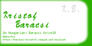 kristof baracsi business card